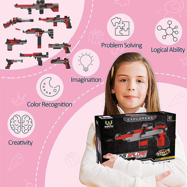 Webby 10 in 1 Guns ABS Blocks Kit (118 Pcs)