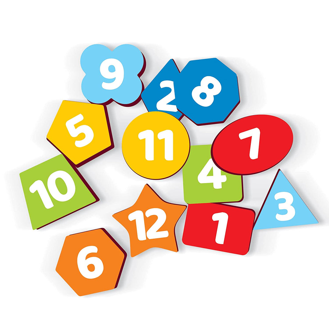 Clock Simple Shape Webby Wooden Early Educational Teaching Clock -Time & Shapes (Round ...