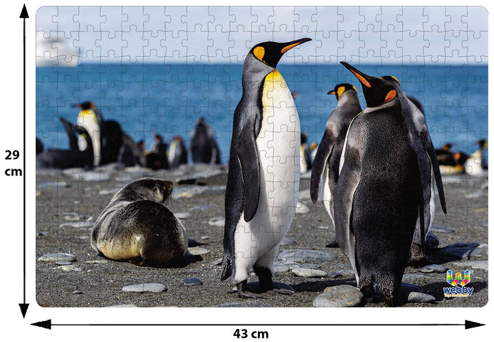 Webby Penguins on Seashore Jigsaw Puzzle, 252 pieces