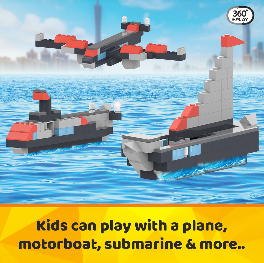 Webby 3 in 1 Young Commander ABS Blocks Kit, 155 Pcs