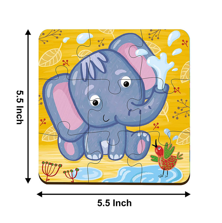 Webby 4 in 1 Wooden Animal Puzzle Toy, 36 Pcs