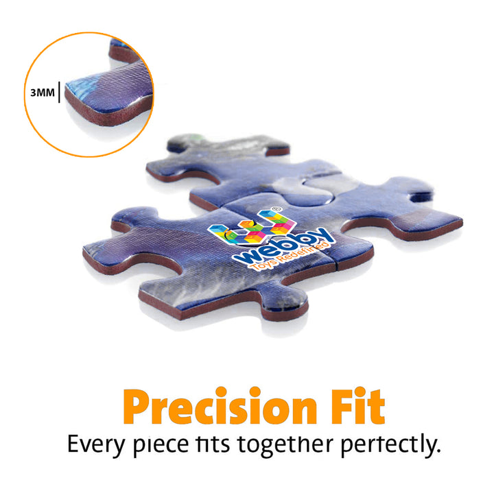 Webby Underwater Fishes Wooden Jigsaw Puzzle, 108 Pieces- Multicolour