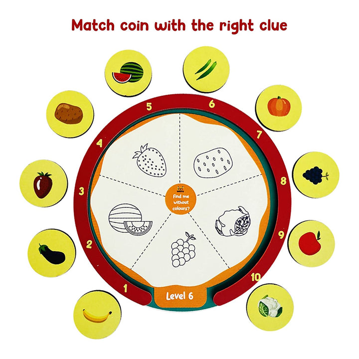Webby Wooden Spin Win - Spin, Match & Win Educational Game