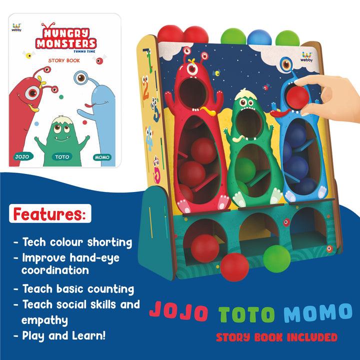 Webby DIY Wooden Hungry Monster Feed Game