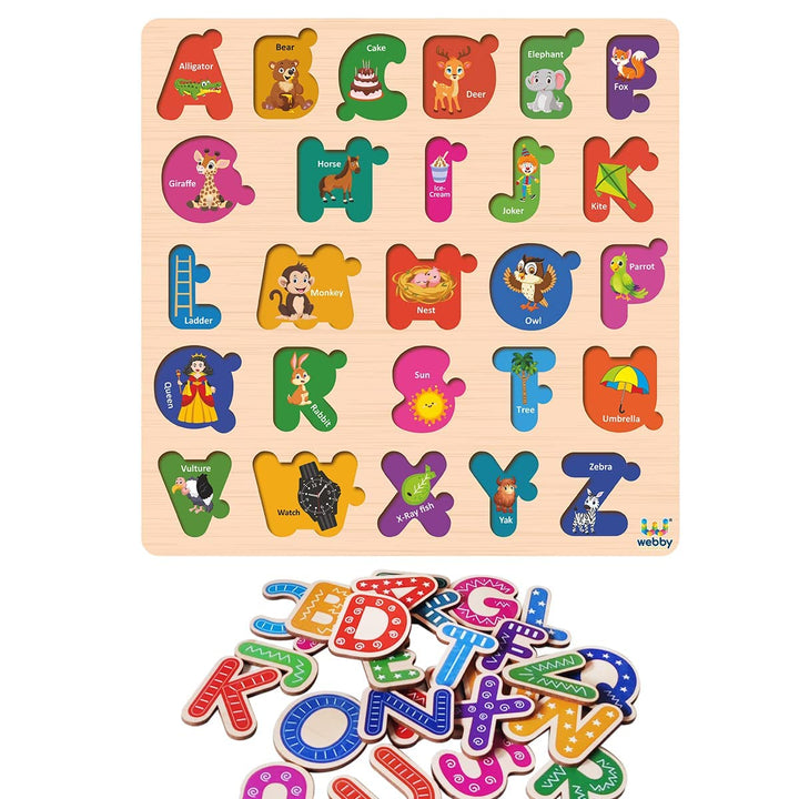 Webby Wooden Capital Alphabets Montessori Educational Pre-School Puzzle