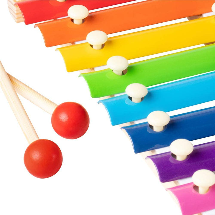 Webby Colorful Hand Knock Xylophone Toy with 8 Different Tones and 2 Wooden Mallets for Kids