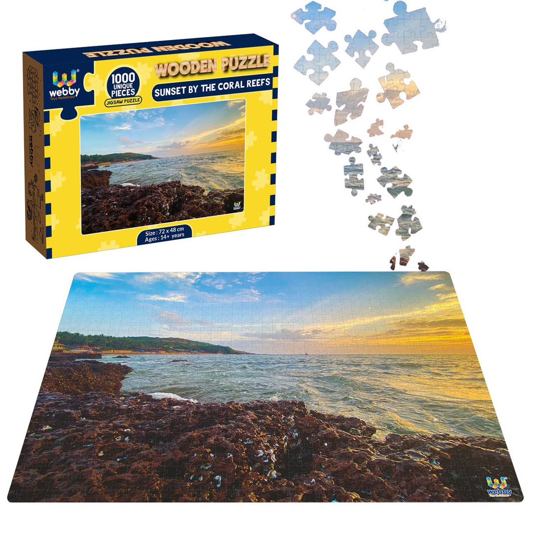 Webby Sunset Coral Reefs Wooden Jigsaw Puzzle, 1000 Pieces