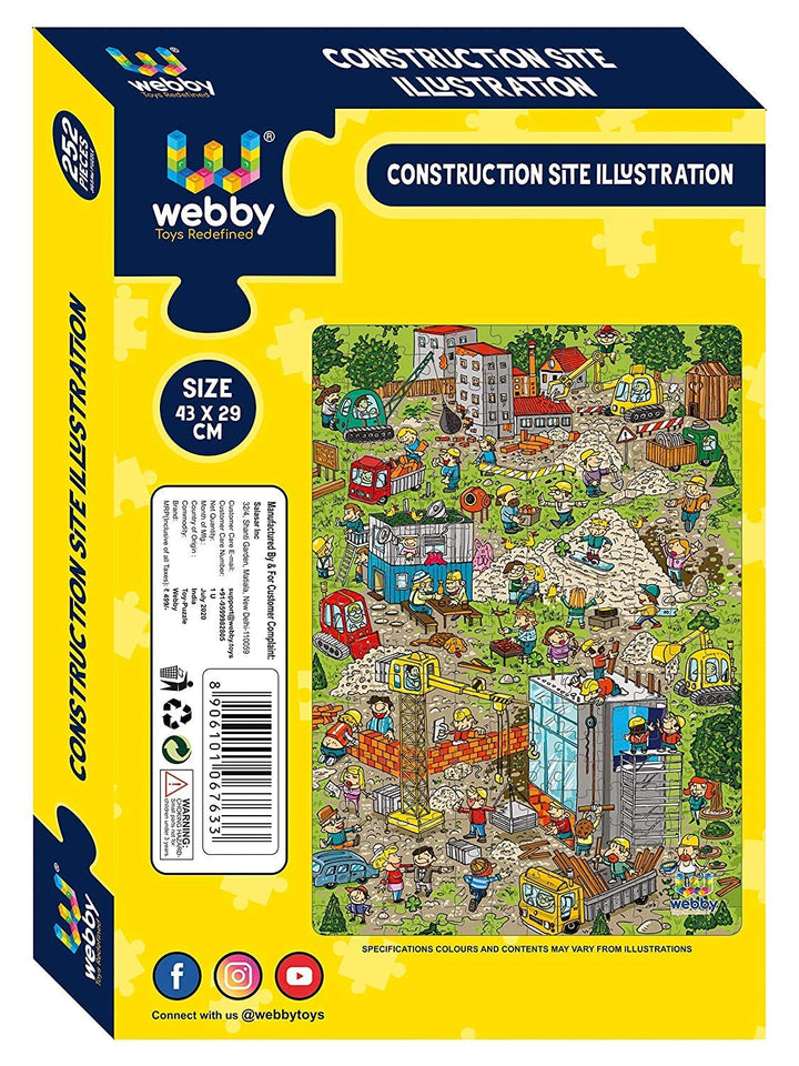 Webby Construction Site Illustration Jigsaw Puzzle, 252 pieces