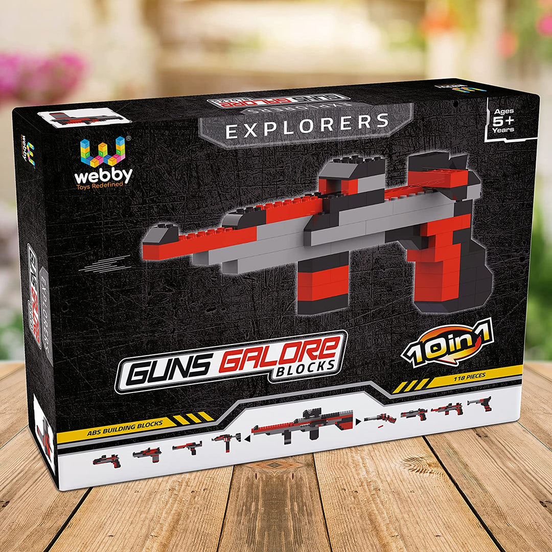 Webby 10 in 1 Guns ABS Blocks Kit (118 Pcs)