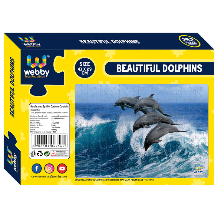 Webby Beautiful Dolphins Jigsaw Puzzle, 252 pieces