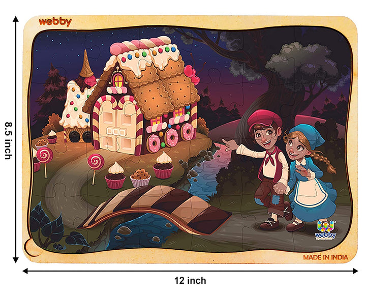 Webby Hensel & Gretel Wooden Jigsaw Puzzle, 24pcs, Multicolor