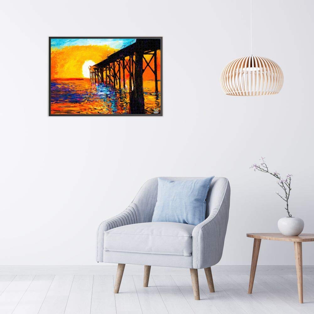 Webby Sunset Over The Bridge Wooden Jigsaw Puzzle, 1000 Pieces