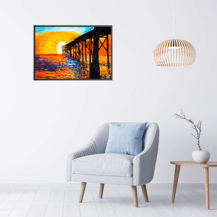 Webby Sunset Over The Bridge Wooden Jigsaw Puzzle, 1000 Pieces