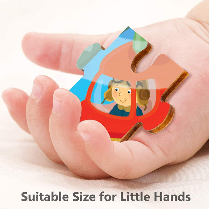 Webby 4 in 1 Vehicles Wooden Puzzle Toy, 36 Pcs