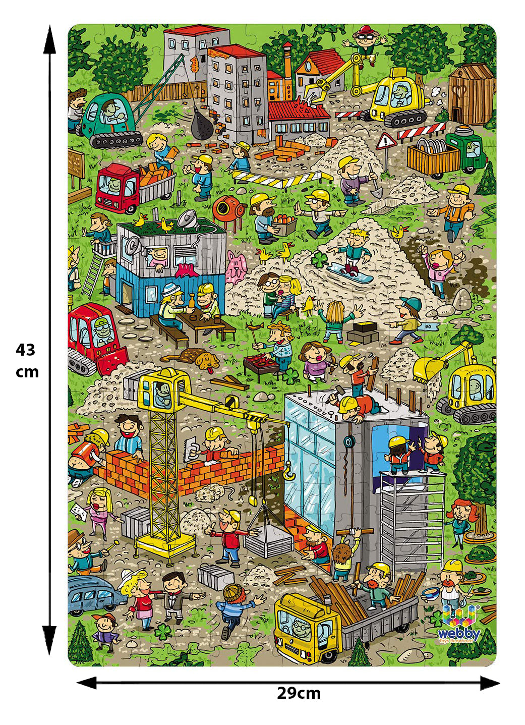 Webby Construction Site Illustration Jigsaw Puzzle, 252 pieces