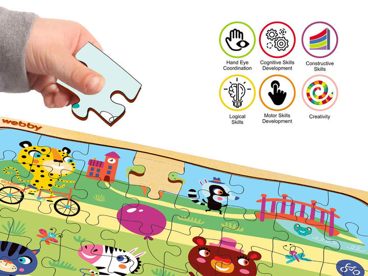 Webby Kiddy Park Wooden Floor Puzzle, 40 Pcs