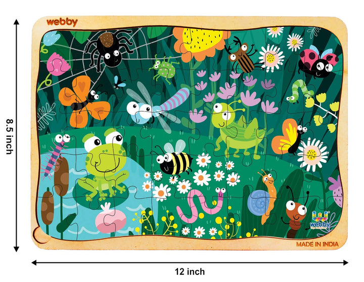 Webby Amazing Bugs Wooden Jigsaw Puzzle, 40Pcs