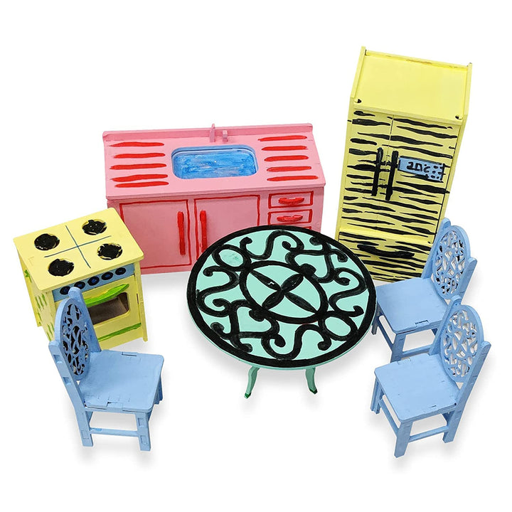 Webby Pre-Assembled Paint Your Kitchen Furniture Wooden Dollhouse