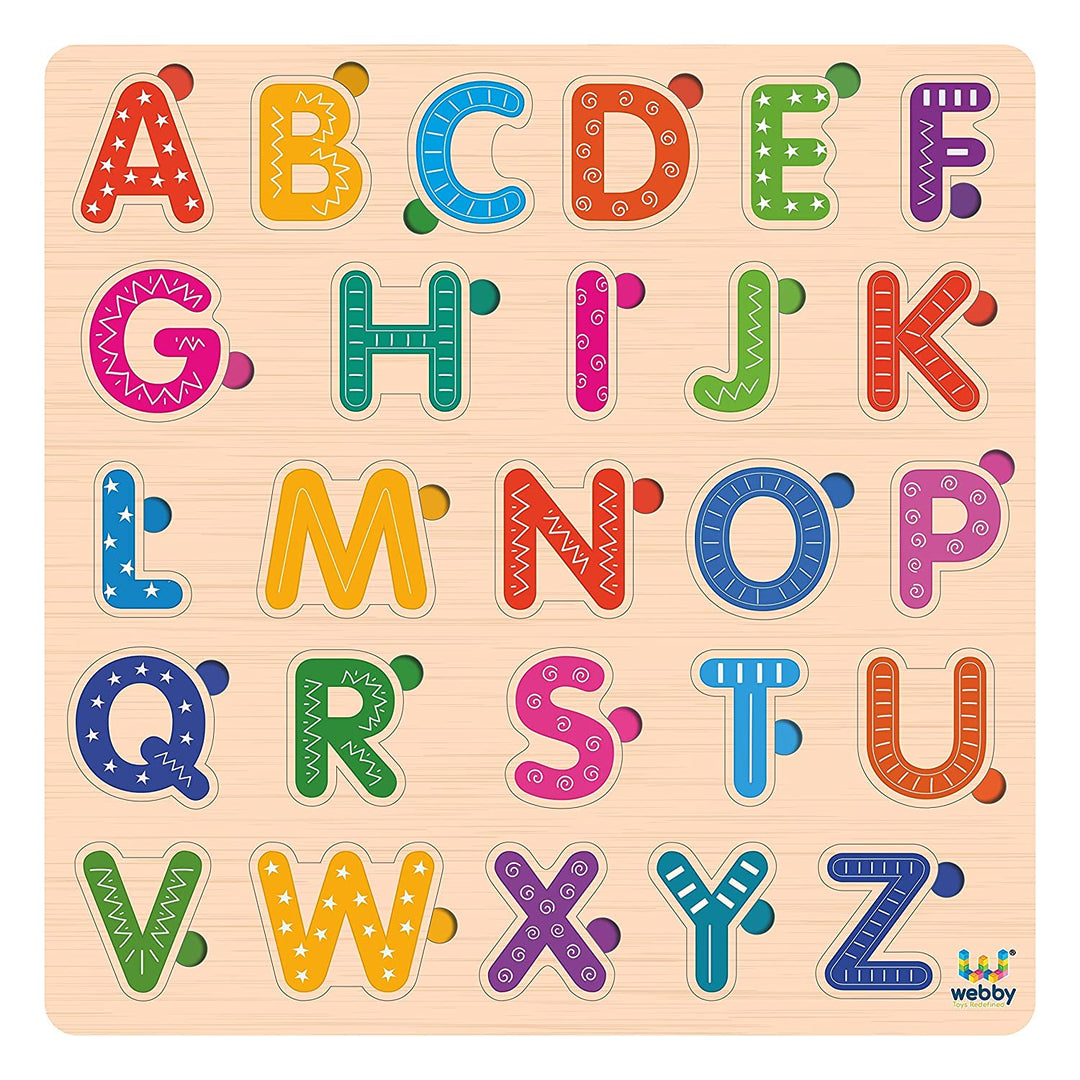 Webby Wooden Capital Alphabets Montessori Educational Pre-School Puzzle