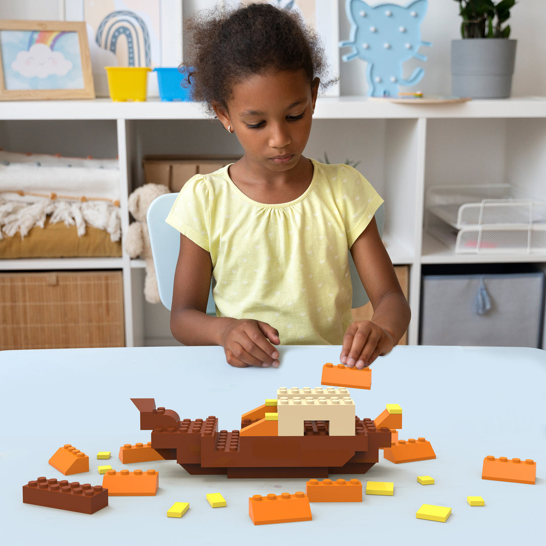 Webby 3 in 1 Boats of India ABS Building Blocks Kit, (104 Pcs)