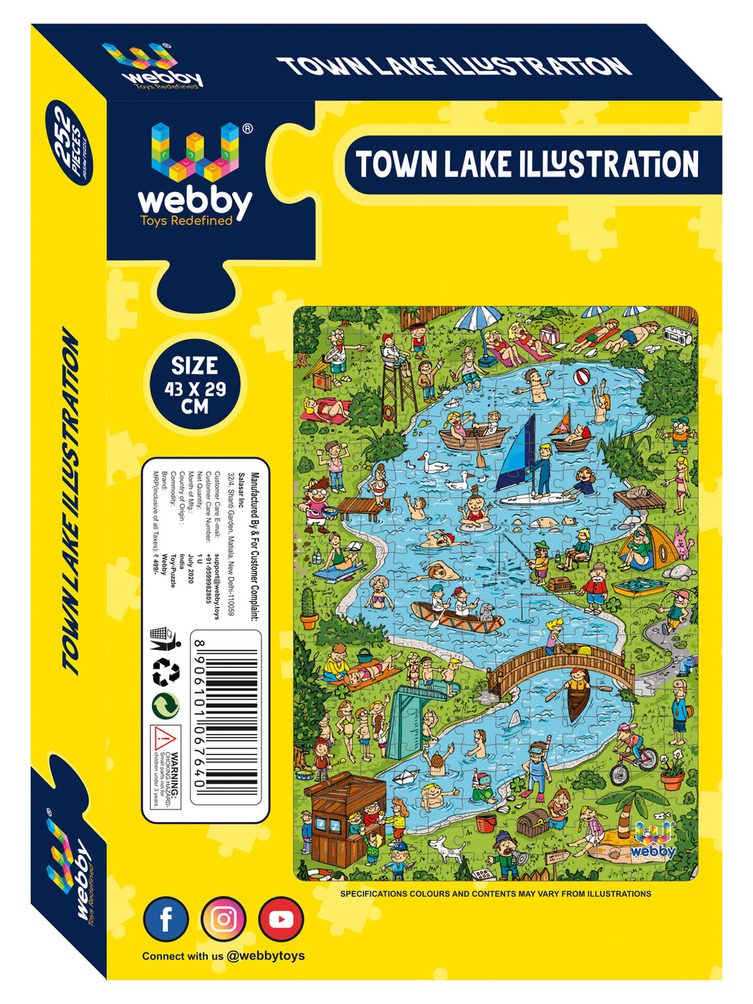 Webby Town Lake Illustration Jigsaw Puzzle, 252 pieces