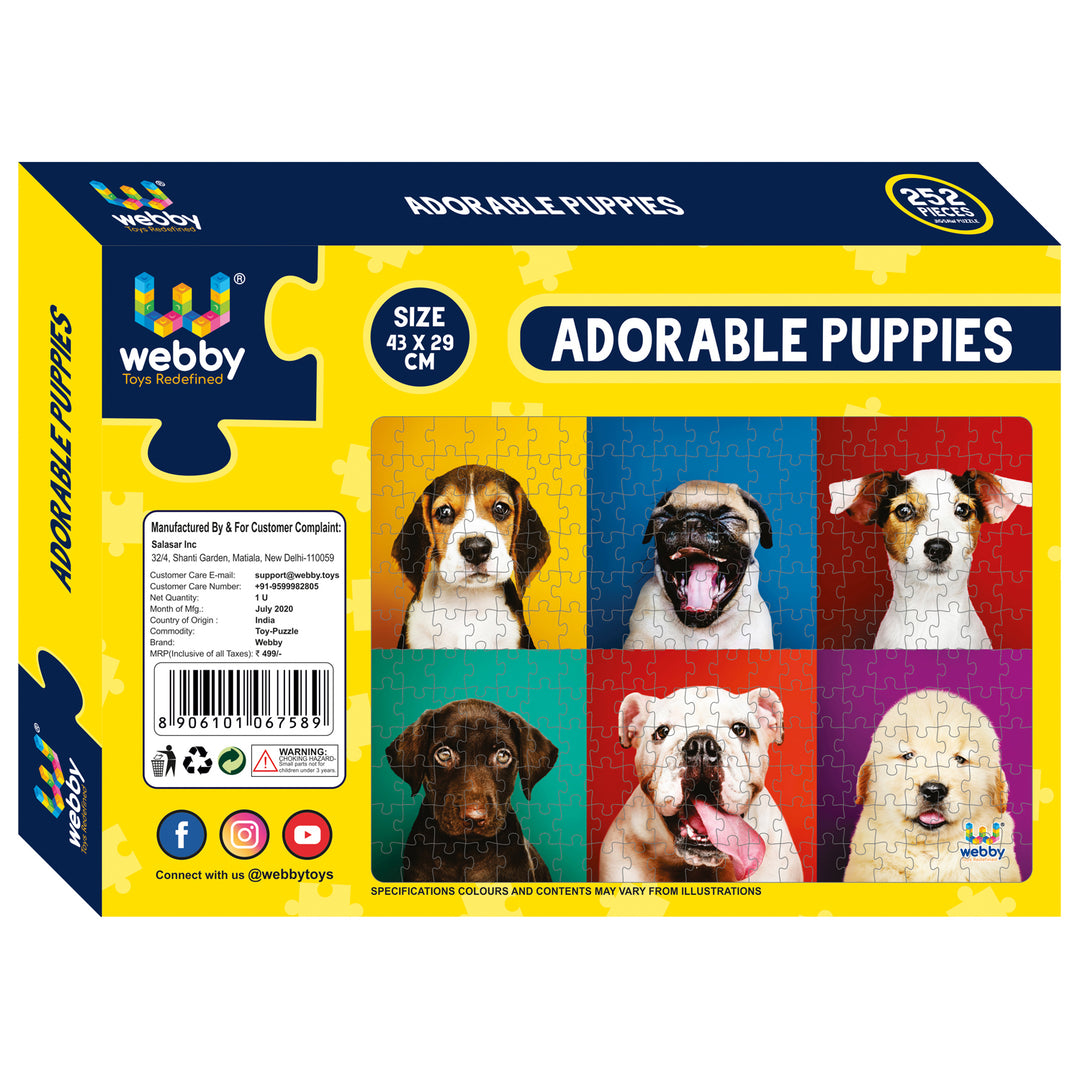 Webby Adorable Puppies Jigsaw Puzzle, 252 pieces