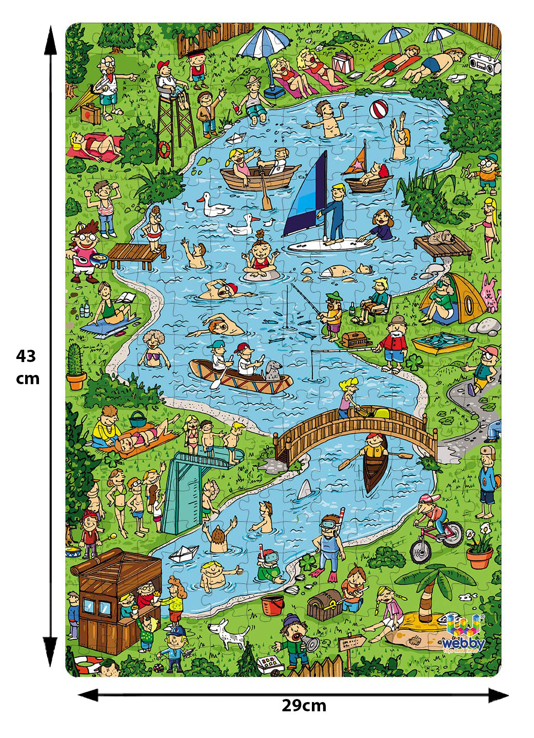 Webby Town Lake Illustration Jigsaw Puzzle, 252 pieces