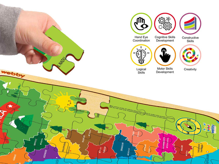 Webby Kerala Wooden Floor Puzzle, 40 Pcs