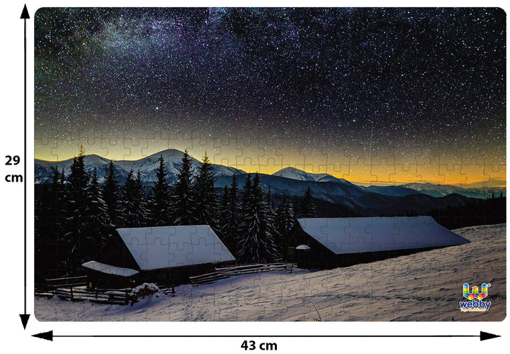 Webby Old Wooden House in Winter Forest Wooden Jigsaw Puzzle, 252 pieces