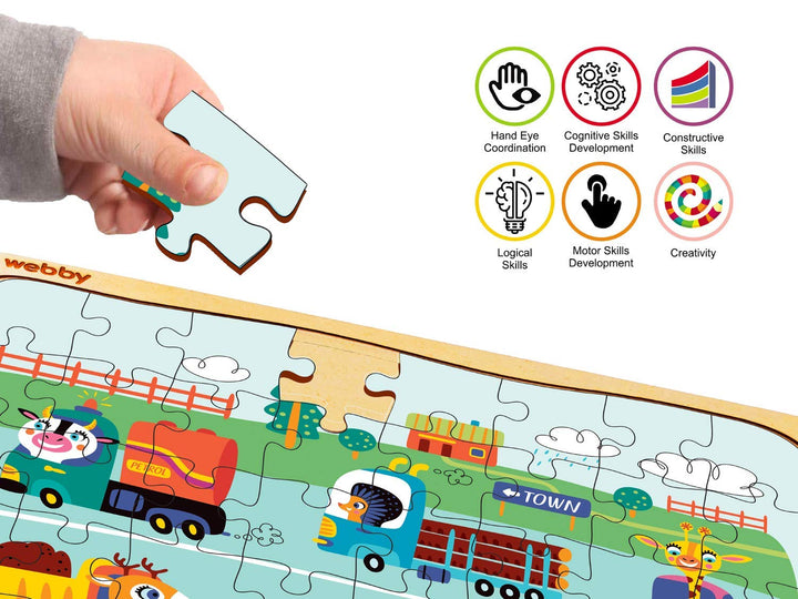 Webby Kiddy Highway Wooden Floor Puzzle, 40 Pcs