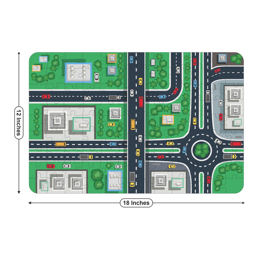 Webby City Road Map Jigsaw Puzzle, 108 Pieces