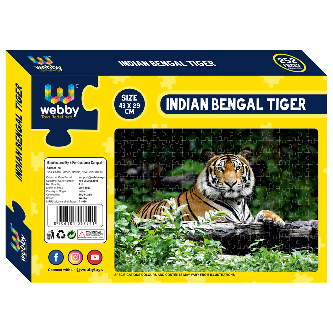 Webby Indian Bengal Tiger Jigsaw Puzzle, 252 pieces