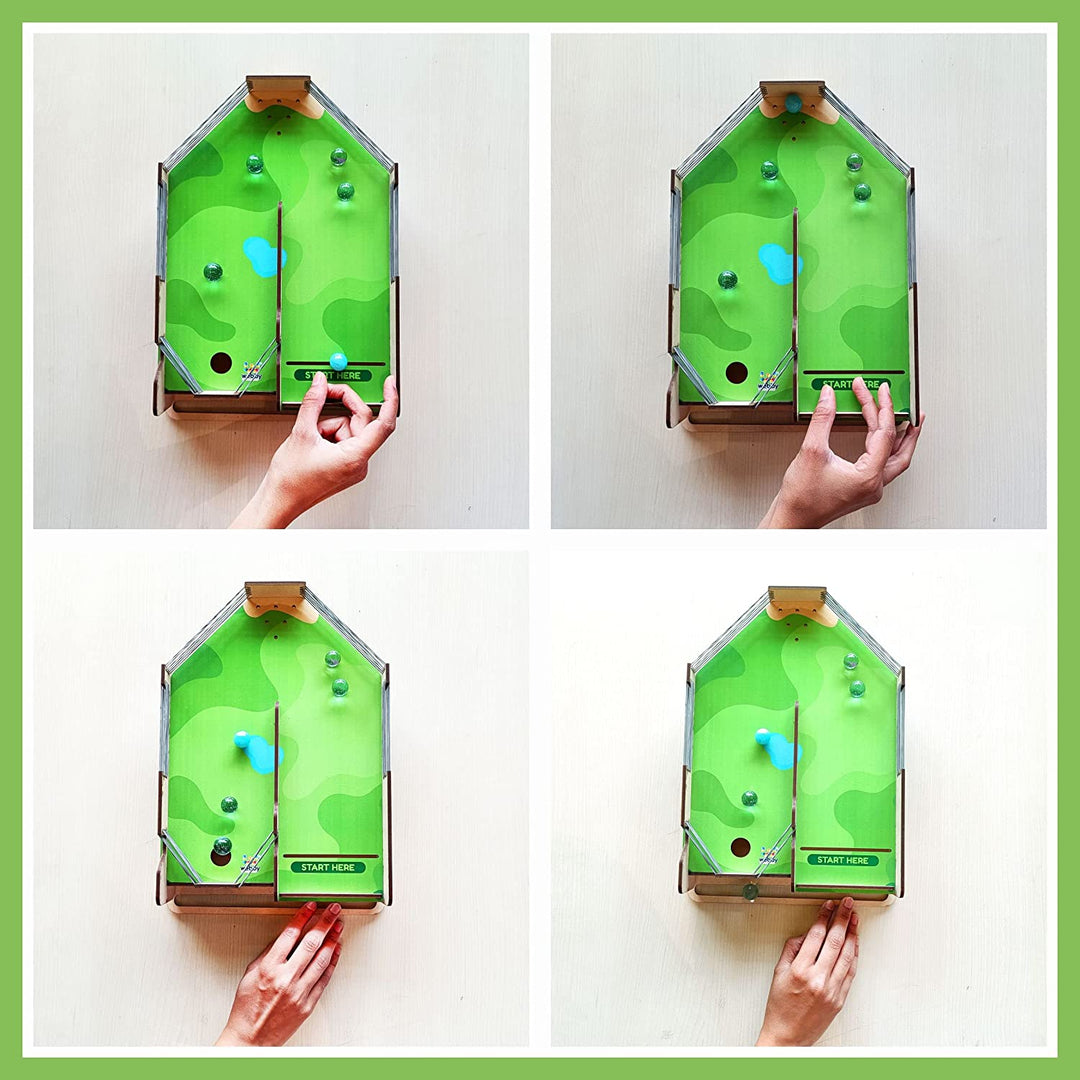 Webby DIY Wooden Golf Pool Game with Marble