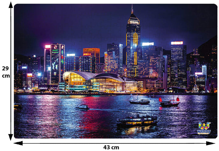Webby Hong Kong Night View Wooden Jigsaw Puzzle, 252 pieces
