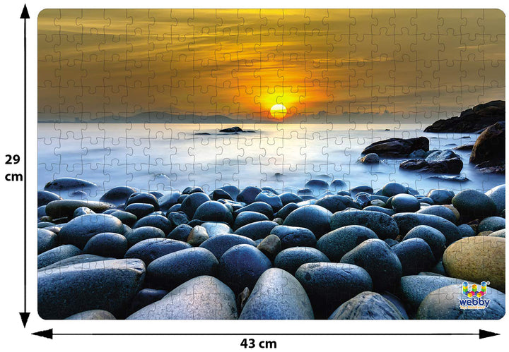 Webby Beautiful Sunrise at Rock Beach Wooden Jigsaw Puzzle, 252 pieces