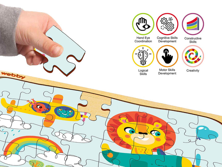 Webby Kiddy Flight Wooden Floor Puzzle, 40 Pcs