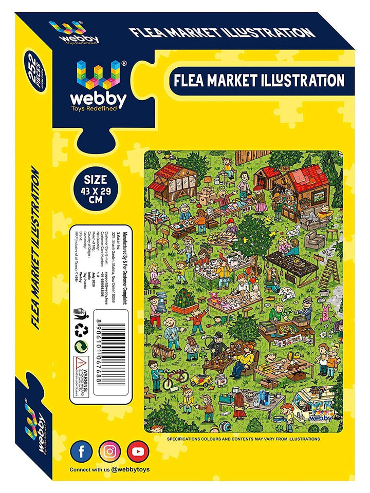 Webby Flea Market Illustration Jigsaw Puzzle, 252 pieces