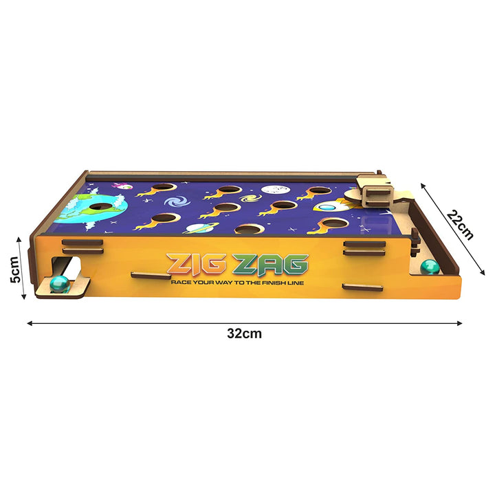 Webby DIY Wooden Marble Zig Zag Game with 4 Themes