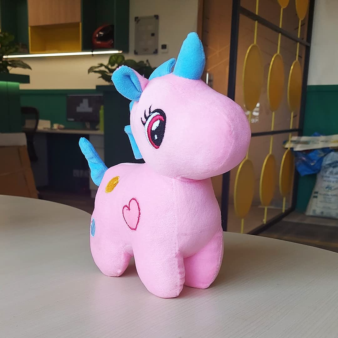 Webby Standing Unicorn Teddy Plush Soft Toy, 25CM (Pink)