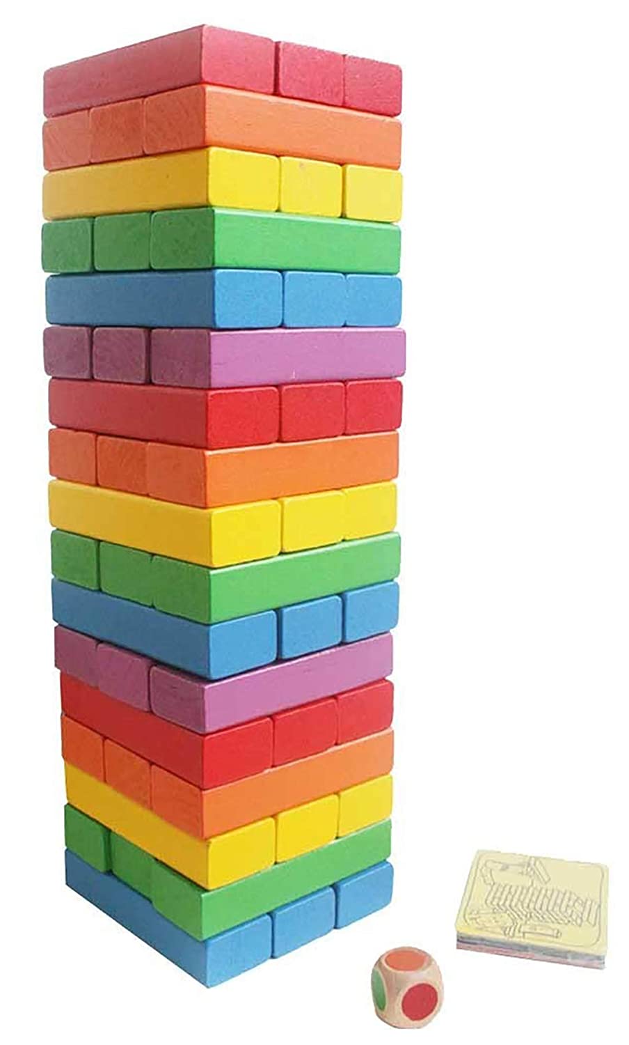 Webby for Adult's Wooden Colorful Building Blocks Educational Game Toy - 48 Pieces