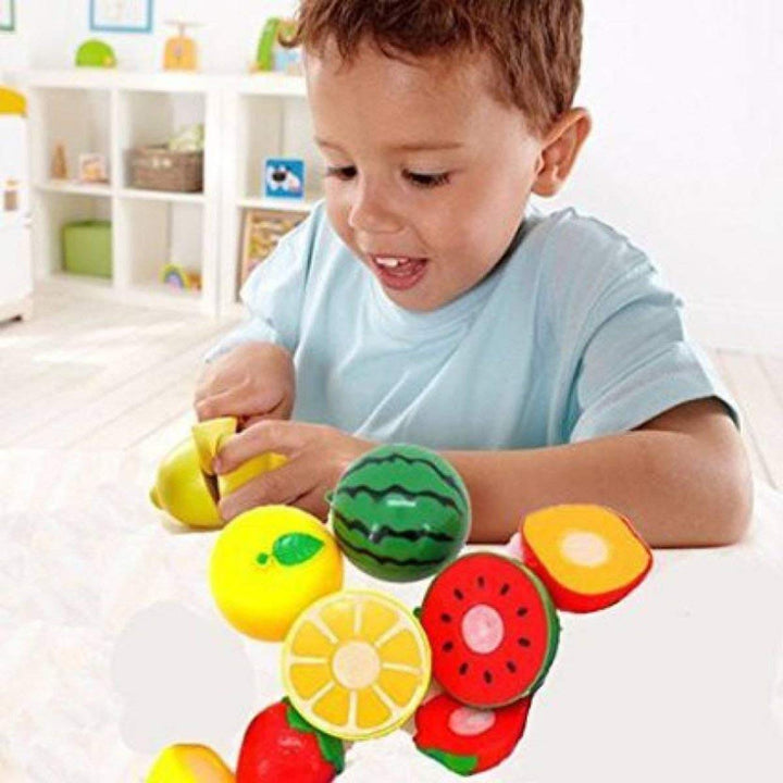 Webby Realistic Sliceable Fruits Cutting Play Toy 9 Pieces (Multicolor)