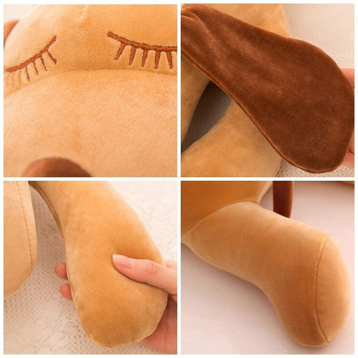 Webby Premium Soft Sleeping Dog Hugging Pillow Soft Toys 48 CM, Brown