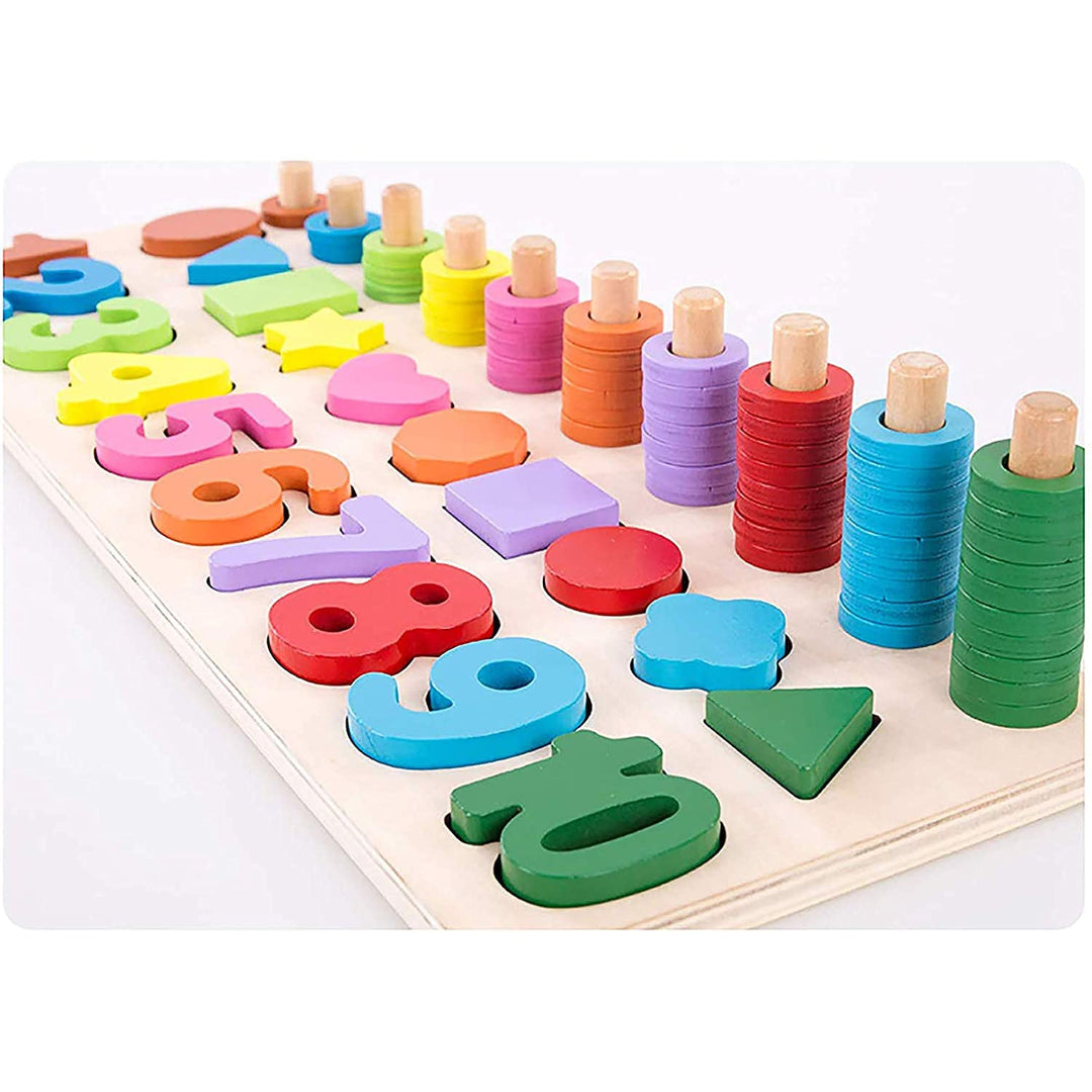 Webby Wooden Educational Learning Numbers and Shapes Puzzle Game for Kids