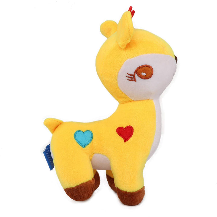 Webby Soft Animal Plush Deer Toy 20cm, Yellow