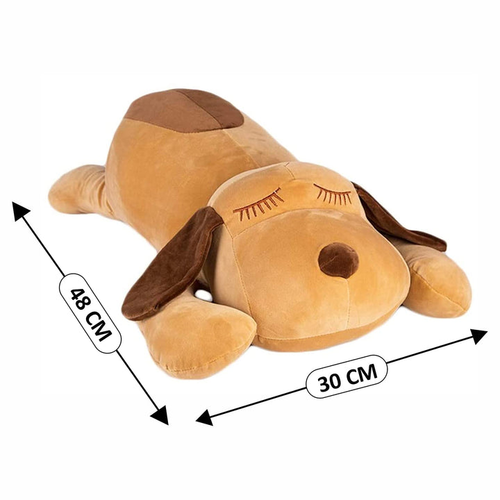 Webby Premium Soft Sleeping Dog Hugging Pillow Soft Toys 48 CM, Brown