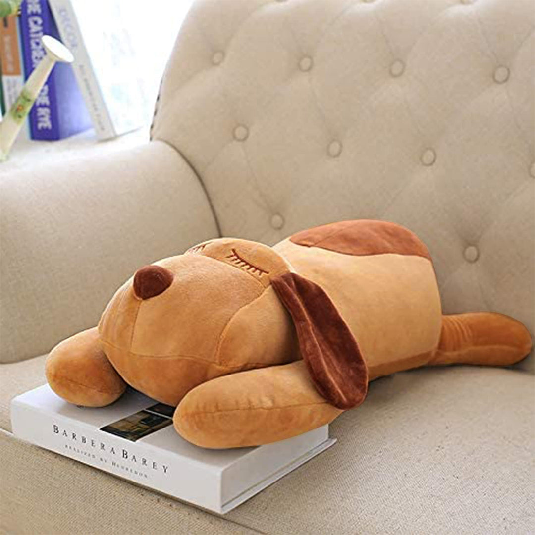 Webby Premium Soft Sleeping Dog Hugging Pillow Soft Toys 48 CM, Brown