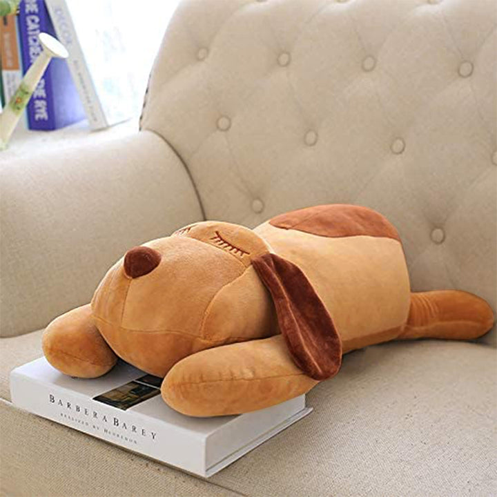 Webby Premium Soft Sleeping Dog Hugging Pillow Soft Toys 48 CM, Brown