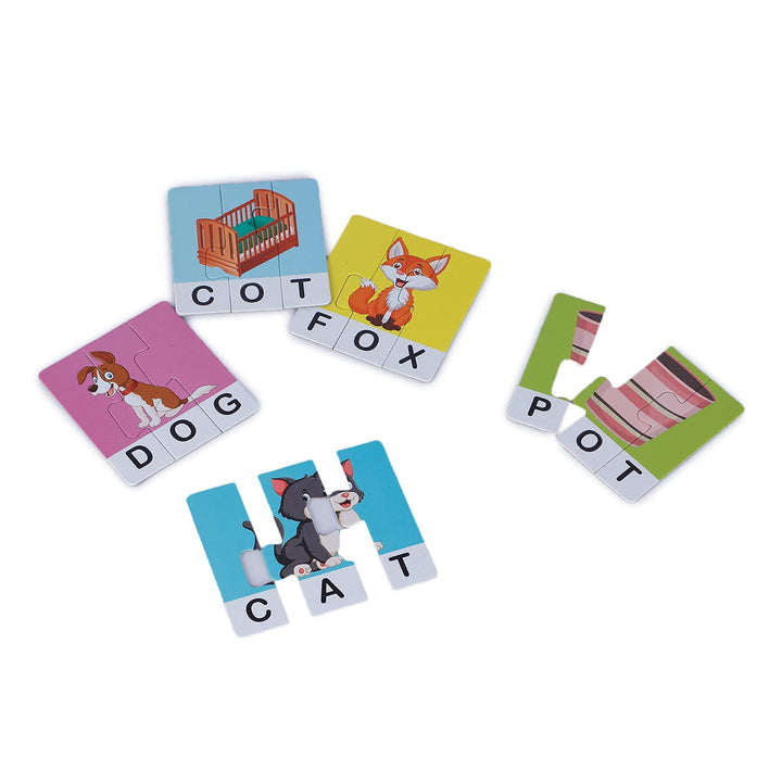 Webby Learn Words with Vowels Jigsaw Puzzle with Activity Book, 90 Pcs