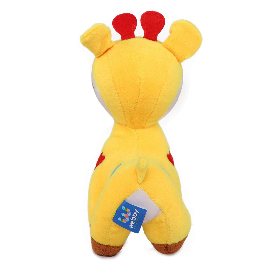 Webby Soft Animal Plush Deer Toy 20cm, Yellow