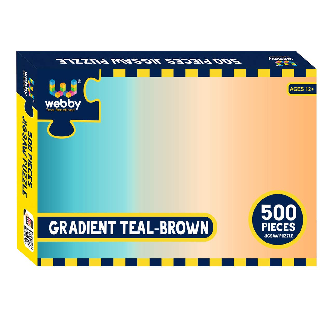 Webby Gradient Teal-Brown Wooden Jigsaw Puzzle, 500 pieces